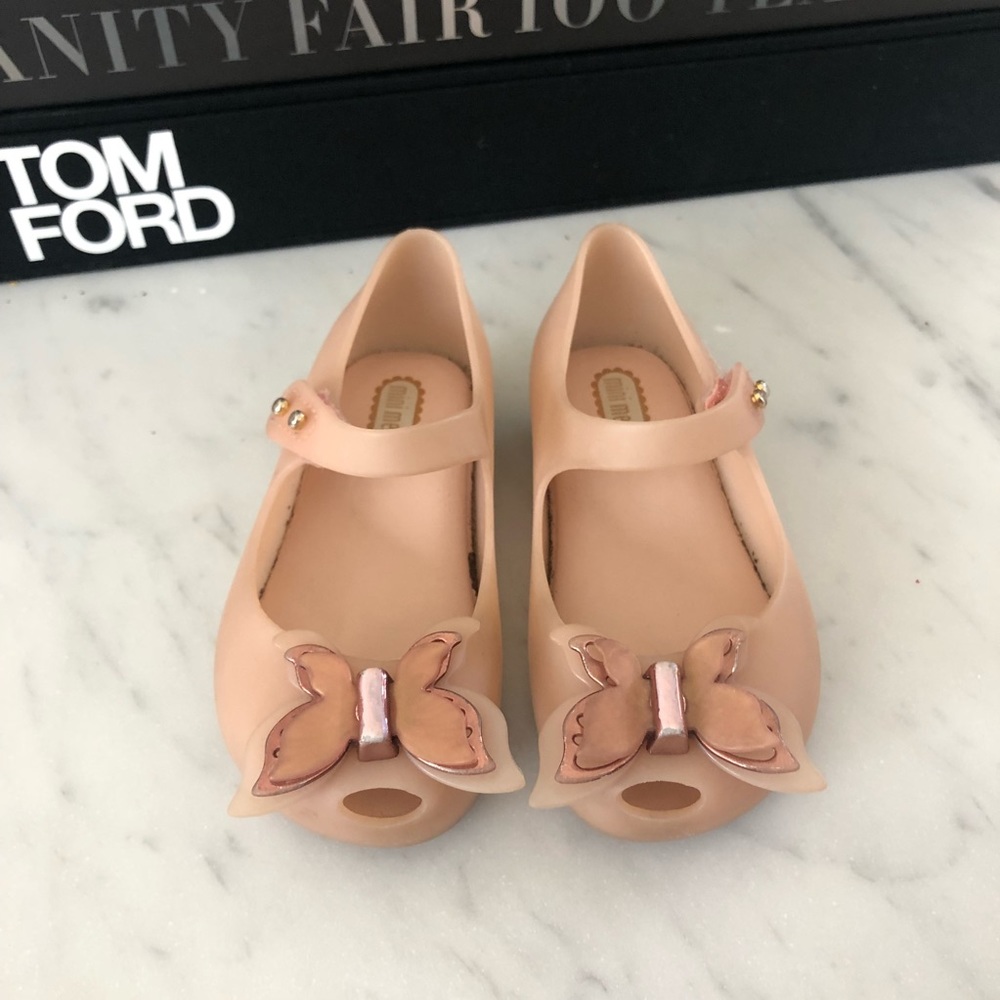 Mini Melissa pale pink butterfly sandals